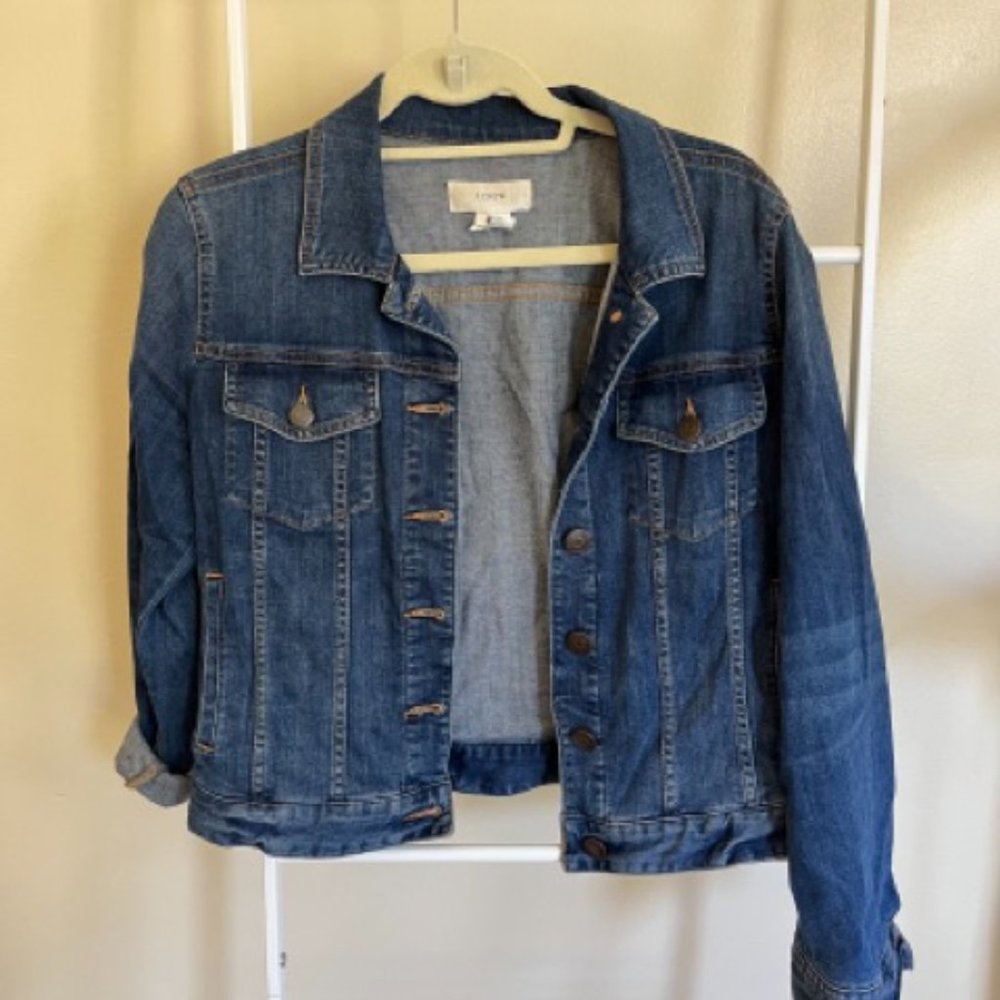 J CREW Denim Jacket size SMALL classic blue - good condition